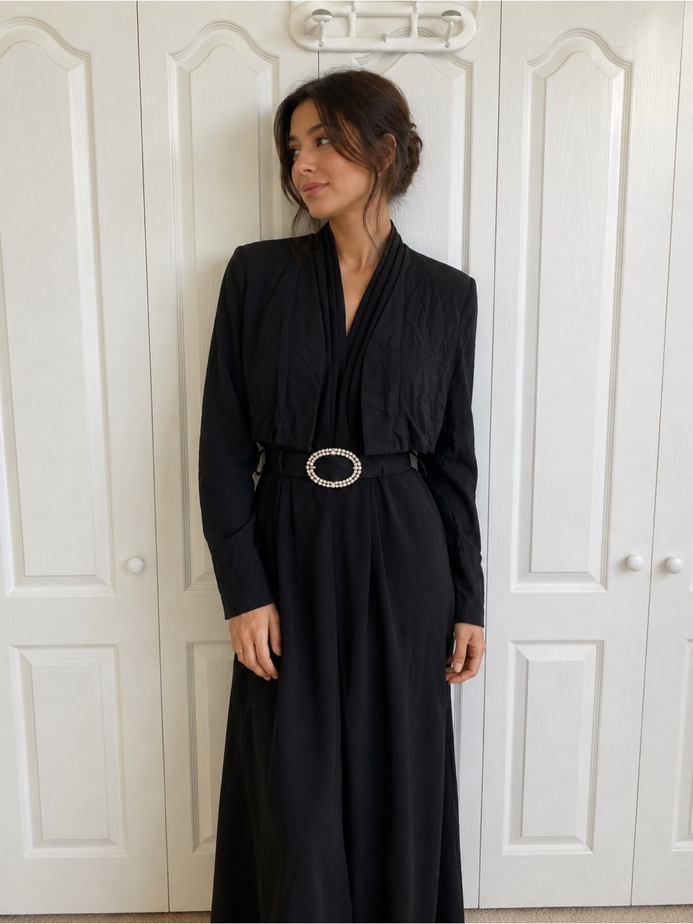 Joseph Ribkoff Black  Jumpsuit Halter Backless Sundress